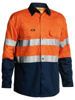 Bisley Taped Hi Vis Cool Lightweight Shirt BS6696T-HI VIS WORK SHIRTS-BOOTS CLOTHES SAFETY-XS-Orange/Navy-BOOTS CLOTHES SAFETY