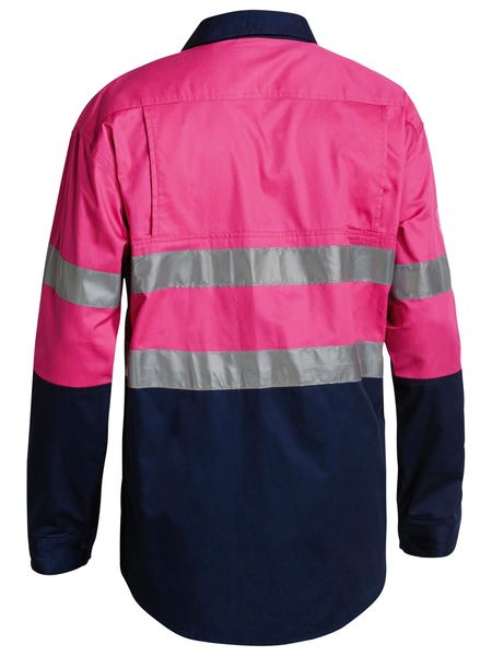 Bisley Taped Hi Vis Cool Lightweight Shirt BS6696T-HI VIS WORK SHIRTS-BOOTS CLOTHES SAFETY-BOOTS CLOTHES SAFETY