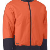Bisley BJ6730 Two Tone Hi Vis Bomber Jacket-HIVIS JACKET-BOOTS CLOTHES SAFETY-ORAN/NAVY-SML-BOOTS CLOTHES SAFETY