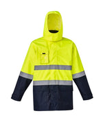 SYZMIK ZJ220 HIVIS 4 IN 1 WATERPROOF JACKET-HI VIS RAINWEAR-BOOTS CLOTHES SAFETY-YELL/NAVY-SML-BOOTS CLOTHES SAFETY
