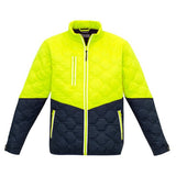 SYZMIK ZJ420 UNISEX HEXAGONAL PUFFER JACKET-HIVIS JACKET-BOOTS CLOTHES SAFETY-YELL/NAVY-SML-BOOTS CLOTHES SAFETY