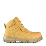 Bata Bazza Scuff Cap Mid Cut Zip Lace Safety Boots Wheat-WORK BOOT-THE BOOTS CLOTHES SAFETY STORE-BOOTS CLOTHES SAFETY