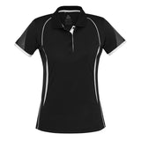 BIZ COLLECTION RAZOR LADIES POLO-WORKWEAR-BOOTS CLOTHES SAFETY-BLACK / WHITE-8-BOOTS CLOTHES SAFETY