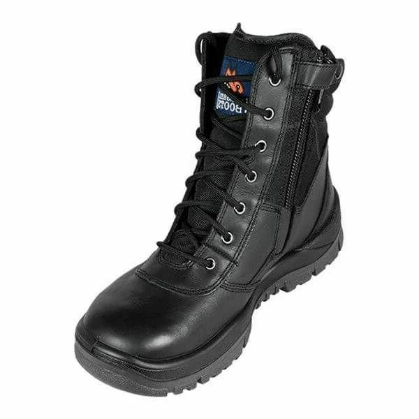MONGREL 251020 SAFETY BOOT - ZIP SIDE-WORK BOOT-BOOTS CLOTHES SAFETY-BLACK-7AU-BOOTS CLOTHES SAFETY