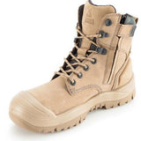 MONGREL 561060 SAFETY BOOT - ZIP & BUMP CAP-WORK BOOT-BOOTS CLOTHES SAFETY-STONE-7AU-BOOTS CLOTHES SAFETY
