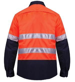RITEMATE RM107V2R VENTED OPEN FRONT L/W L/S TAPED SHIRT 3 PK-HI VIS WORK SHIRTS-BOOTS CLOTHES SAFETY-BOOTS CLOTHES SAFETY
