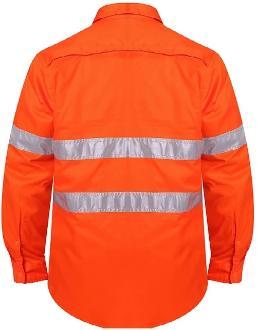 RITEMATE RM108V3R VENTED OPEN FRONT L/W L/S TAPED SHIRT-HI VIS WORK SHIRTS-BOOTS CLOTHES SAFETY-BOOTS CLOTHES SAFETY