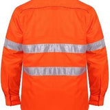 RITEMATE RM108V3R VENTED OPEN FRONT L/W L/S TAPED SHIRT-HI VIS WORK SHIRTS-BOOTS CLOTHES SAFETY-BOOTS CLOTHES SAFETY