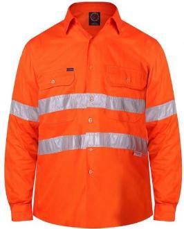 RITEMATE RM108V3R VENTED OPEN FRONT L/W L/S TAPED SHIRT