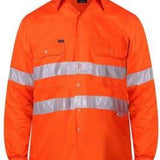 RITEMATE RM108V3R VENTED OPEN FRONT L/W L/S TAPED SHIRT-HI VIS WORK SHIRTS-BOOTS CLOTHES SAFETY-ORANGE-SML-BOOTS CLOTHES SAFETY
