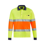 SYZMIK ZH380 UNISEX BIO MOTION TAPED POLO-HI VIS POLO-BOOTS CLOTHES SAFETY-YELL/ORANGE-SML-BOOTS CLOTHES SAFETY