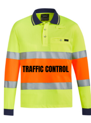 SYZMIK ZH380TC UNISEX BIO MOTION POLO TRAFFIC CONTROL-HI VIS POLO-BOOTS CLOTHES SAFETY-YELL/ORAN-SML-BOOTS CLOTHES SAFETY